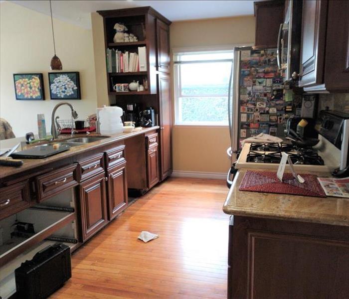 Picture of the kitchen before demolition. 